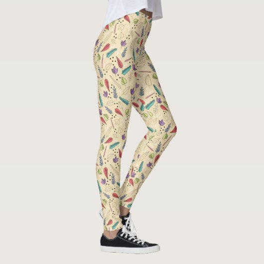 Autumn Leaf Medley Colorful Fall Leggings (Rechts)
