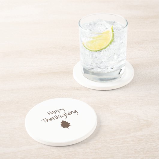 Autumn Leaf Modern Family Simple Thanksgiving Getränkeuntersetzer (Seite)