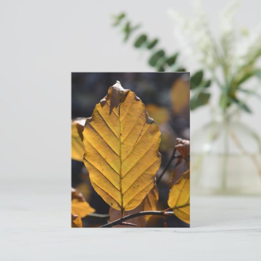 Autumn Leaf Postcard Postkarte (Stehend Vorderseite)