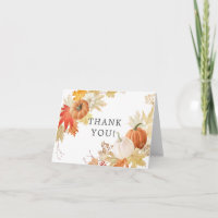 Autumn Leaf Pumpkins Brautparty Danke Notiz