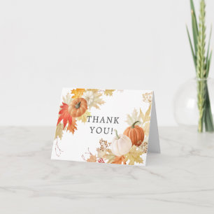 Autumn Leaf Pumpkins Brautparty Danke Notiz