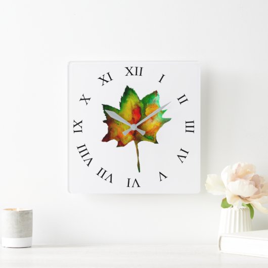 Autumn Leaf Quadratische Wanduhr (Zuhause)