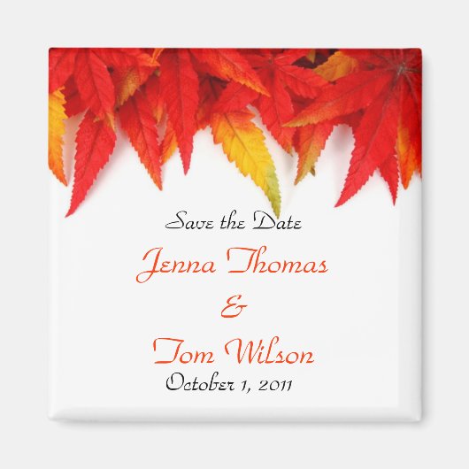 Autumn Leaf Save the Date Magnet (Vorne)