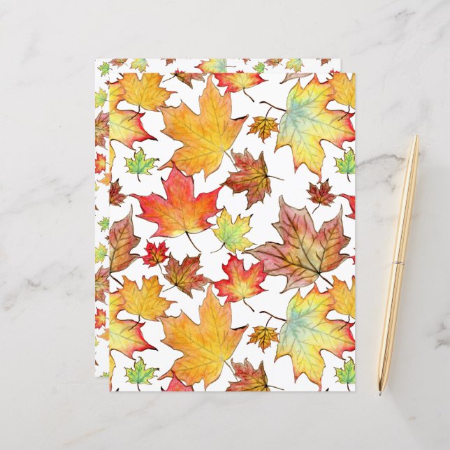 Autumn Leaf Scrapbook Paper (Vorderseite/Rückseite Beispiel)