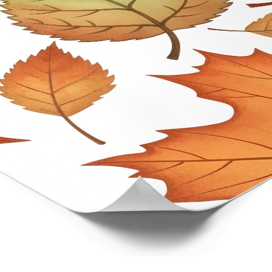 Autumn Leaf Seamless Pattern Poster (Ecke)