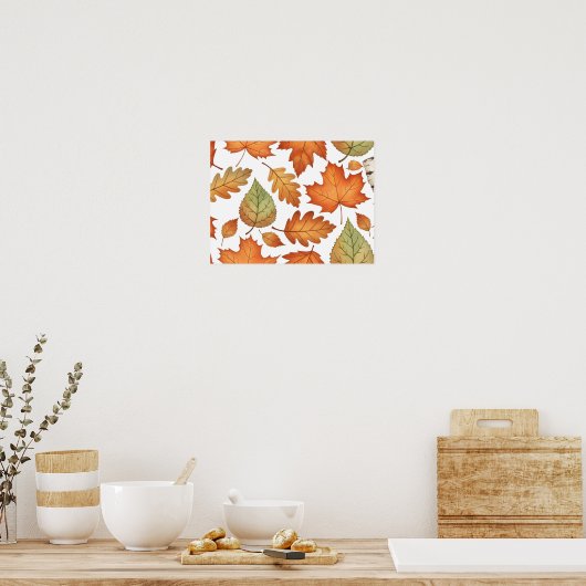 Autumn Leaf Seamless Pattern Poster (Küche)
