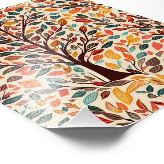 AUTUMN LEAF TREE DESIGN FOTODRUCK (Ecke)