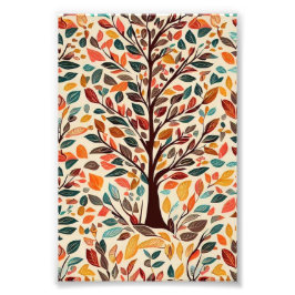 AUTUMN LEAF TREE DESIGN FOTODRUCK