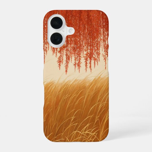 Autumn Leaves and Golden Field Phone Case iPhone 16 Hülle (Rückseite)
