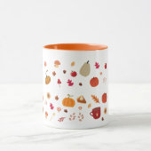 Autumn leaves and pumpkins illustration pattern tasse (Zentrum)