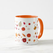Autumn leaves and pumpkins illustration pattern tasse (VorderseiteRechts)