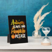 Autumn leaves and pumpkins please funny halloween fotoplatte (Seite)