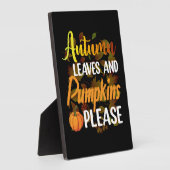 Autumn leaves and pumpkins please funny halloween fotoplatte (Seite)
