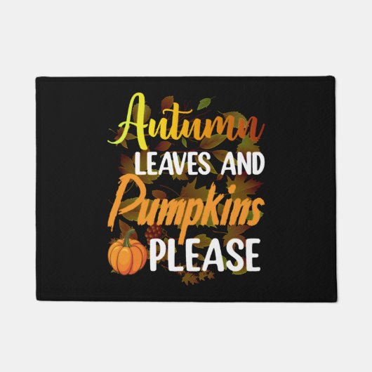 Autumn leaves and pumpkins please funny halloween fußmatte (Vorderseite)