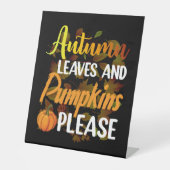 Autumn leaves and pumpkins please funny halloween sockelschild (Vorderseite)