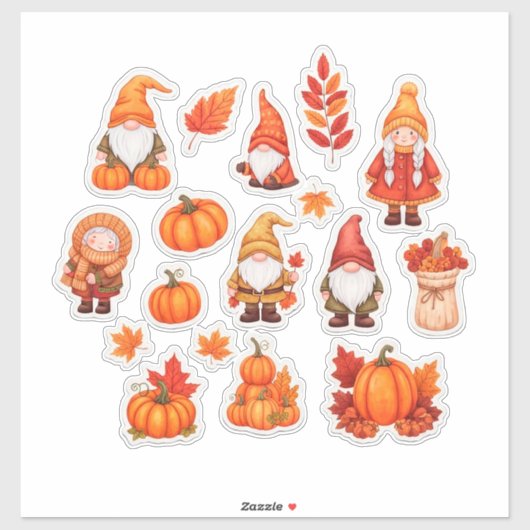 Autumn Leaves and Pumpkins Sticker Set (Blatt)