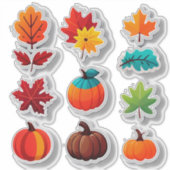 Autumn Leaves and Pumpkins Sticker Set (Vorderseite)