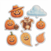 Autumn Leaves and Pumpkins Sticker Set (Vorderseite)