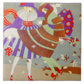 AUTUMN LEAVES AND WIND / FASHION COSTUME DESIGNER FLIESE (Vorderseite)