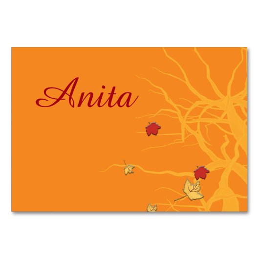 Autumn Leaves at Sunset Tischnummer (Rückseite)