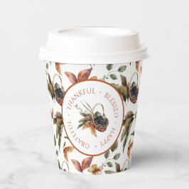 Autumn Leaves Basket Berries gesegnet Pappbecher