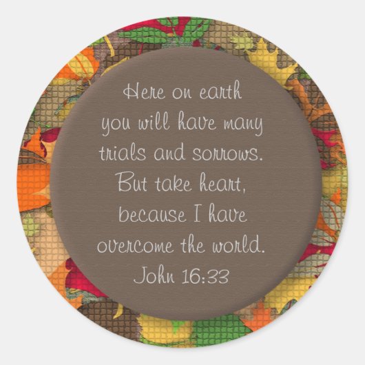 Autumn Leaves Bible Verse-Trials of Life Sticker (Vorderseite)