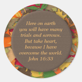 Autumn Leaves Bible Verse-Trials of Life Sticker
