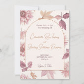 Autumn Leaves Blush Terracotta Photo Wedding Einladung (Vorderseite)