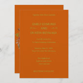 Autumn Leaves & Burnt Orange Floral Wedding  Einladung (Vorne/Hinten)