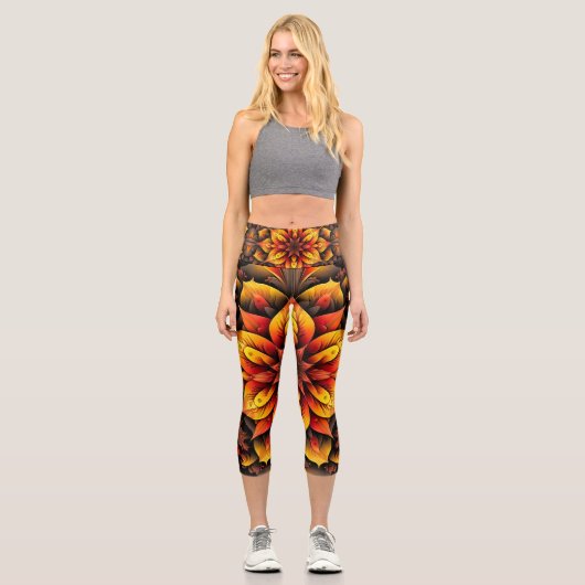 Autumn Leaves Capri Leggings (Vorderseite)
