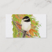 Autumn Leaves Chickadee Bird Custom Visitenkarte (Rückseite)