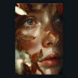 Autumn Leaves Crown Freckled Portrait Fotodruck<br><div class="desc">A young woman with luminous freckled skin gazes upward in soft wonder, her face gently framed by a crown of warm amber, rust, and burnt-orange autumn leaves. Golden-hour light caresses every detail—subtle veins in the foliage, delicate freckles across her cheeks, and the natural sheen on her full lips—while creamy bokeh...</div>