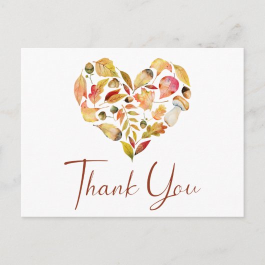 Autumn Leaves Danke Postcard Postkarte (Vorderseite)