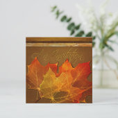 Autumn Leaves Erntedank Custom Personalisiert Einladung (Stehend Vorderseite)