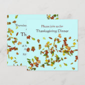 AUTUMN LEAVES Erntedank Dinner Party Einladung (Vorne/Hinten)