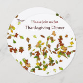 AUTUMN LEAVES Erntedank Dinner Party Einladung (Vorne/Hinten)