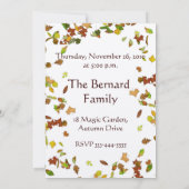 AUTUMN LEAVES Erntedank Dinner Party Gold Einladung (Rückseite)