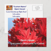 Autumn Leaves Fall Open House Postkarten Red Leaf (Vorne/Hinten)