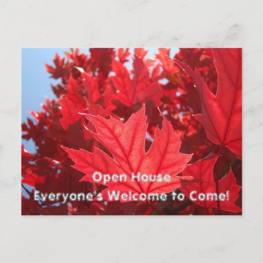 Autumn Leaves Fall Open House Postkarten Red Leaf (Vorderseite)