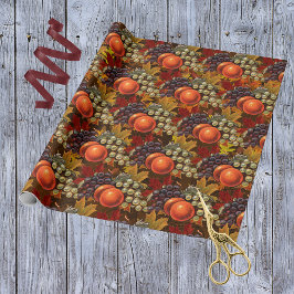 Autumn Leaves Grapes and Apples - Abundant Harvest Geschenkpapier