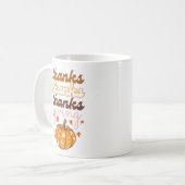 Autumn Leaves Groovy Pumpkin Holiday Erntedank Kaffeetasse (Vorderseite Links)