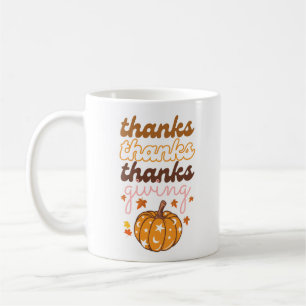 Autumn Leaves Groovy Pumpkin Holiday Erntedank Kaffeetasse