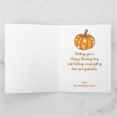 Autumn Leaves Groovy Pumpkin Holiday Erntedank Karte (Innenseite)