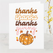Autumn Leaves Groovy Pumpkin Holiday Erntedank Karte (Gelbe Blume)