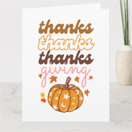 Autumn Leaves Groovy Pumpkin Holiday Erntedank Karte