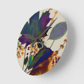 Autumn Leaves in Royal Colors Runde Wanduhr (Winkel)