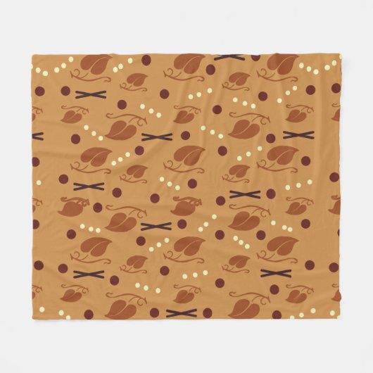 Autumn Leaves Muster Burnt Orange Fleecedecke (Vorderseite (Horizontal))