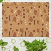 Autumn Leaves Muster Burnt Orange Geschirrtuch (Gefaltet)
