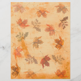 Autumn Leaves on Grunge Background Scrapbook Paper