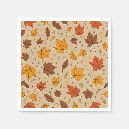 Autumn Leaves Paper Napkin Serviette (Vorderseite)